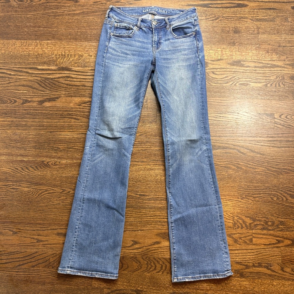 American Eagle Favorite Boyfriend Jeans Womens 4 X-Long Blue Medium Wash Denim